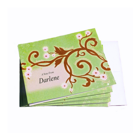 Note Card Cherry Blossom Green Pack