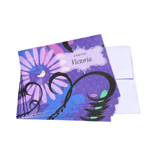 Note Card Purple Birds Pack