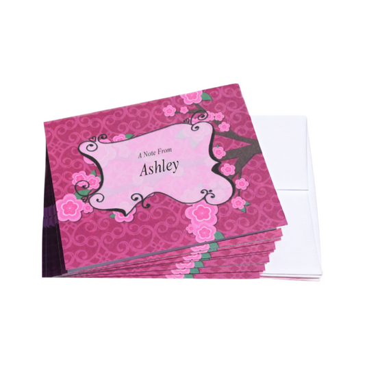 Note Card Cherry Blossom Red Pack